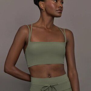 Carbon38 Strappy Bra in Moss